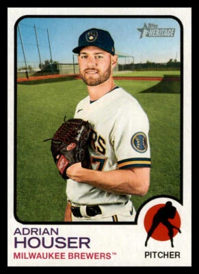 2022 Topps Heritage Adrian Houser #219 Milwaukee Brewers - Image 1 of 2