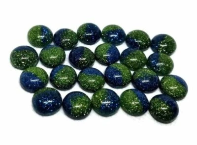 10 piezas Cabujones Adorno Resina Druzy - 12 mm - Estilo Brillo Azul y Verde Foto 1 de 3
