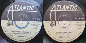LED ZEPPELIN IMMIGRANT SONG 1971 SPANISH TITLES UNIQ ERROR WHITE LBL CHILEAN PRS - Picture 1 of 12