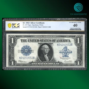 Fr.237 1923 $1 Certificato Argento, COPERTA CAVALLO, ALTA QUALITÀ, PCGS 40, 10552 - Foto 1 di 2