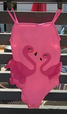 Gymboree One Piece Swimsuit Pink Flamingo's Size Girls 10 retail $44.95 - Image 1 of 3