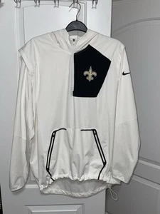Nike NFL On Field Apparel Hoodie Wind Rain Jacket White NO Saints Men’s XL READ! - Picture 1 of 17