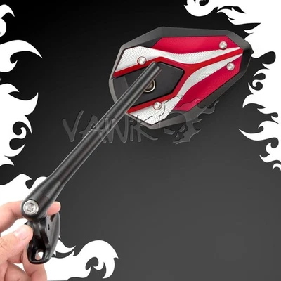 VAWiK Espejos Rojo ViperII Negro Adaptador se adapta a Ducati 899 959 1199 Panigale ε Foto 1 de 4