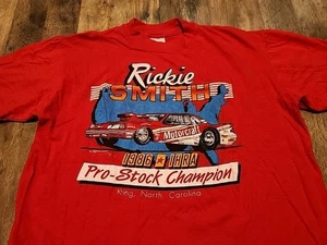 Vtg 1986 Ricky Smith Motorcraft IHRA T Shirt Men XL USA KING North Carolina Rare - Picture 1 of 12