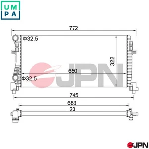 RADIATOR ENGINE COOLING 60C9070-JPN FOR SKODA OCTAVIA/III/Combi VW GOLF/VII 1.6L - Picture 1 of 10