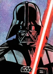 2023 Topps Star Wars CHROME Sketch Card - DARTH VADER - by Rich Hennemann 1/1 - Picture 1 of 2