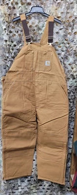 NEW Carhartt Men's Duck Bib Overalls Quilt Lined , Size 50x28 - Brown (R02-BRN) - Image 1 of 4