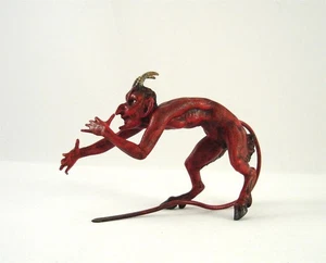 Franz Bergmann Vienna Large Red DEVIL 99mm Faun Satyr Bronze Cold Painted Brass - Picture 1 of 6