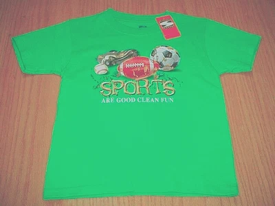 Новый WT футбол бейсбол футбол Sports хорошо чистый весело футболка мальчика 4T - Изображение 1 из 4