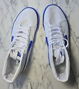 New Vans Boys SK8 Hi Paint Shoes Sz 5 Juniors Youth Sneakers White 23.5 cm - Picture 1 of 9