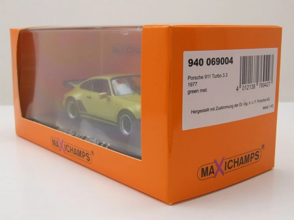 PORSCHE 911 930 TURBO 3.3 1977 VERDE METALLICO MINICHAMPS 940069004 1 43 LHD