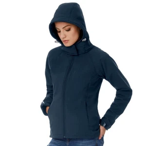 LADIES B&C HOODED SOFTSHELL JACKET 3 LAYER WATERPROOF BREATHABLE FEMALE rrp£59 - Picture 1 of 4