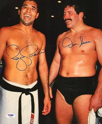 Royce Gracie & Dan Severn Signed 11x14 Photo PSA/DNA COA UFC 4 Picture Autograph - Image 1 of 4