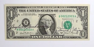 1981 $1 Federal Reserve Note Secretary of Treasury Dual Courtesy Autograph - Picture 1 of 5