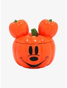 Tarro de cerámica de Disney Mickey Mouse tapa calabaza Jack-O-Lantern Halloween - Imagen 1 de 5