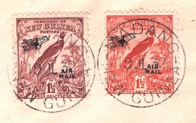 NEW GUINEA Cover Air Mail Madang Wau 1932 UNUSUAL MIXED ISSUES FRANKING XC272 - Image 1 of 4