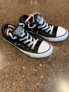 Converse Al Star black sequin sneakers womens size 6 - Picture 1 of 9