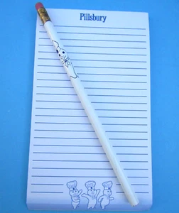 FS NIP Pillsbury Doughboy LINED NOTEPAD & PENCIL SET - BUY XTRA - SAVE MONEY! - Picture 1 of 4