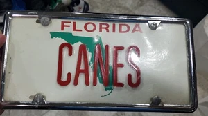UNIKAT! AUTHENTISCHES BUNDESSTAAT FLORIDA MIAMI HURRICANES NUMMERNSCHILD "STÖCKE" - Bild 1 von 5