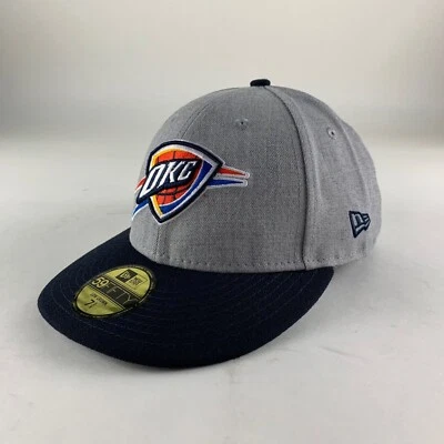 Oklahoma City Thunder NBA New Era Low Profile Fitted Hat Mens 7 5/8 Gray New - Image 1 of 4
