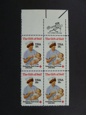 1981 $.18 Zip Block of 4 #1910 American Red Cross Issue MNH-See Description - Image 1 of 2
