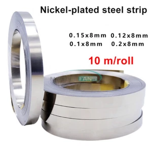 0.1~0.2mm thickness Nickel Plated Steel Strap Sheet For Battery Spot Welder 10m - Picture 1 of 21