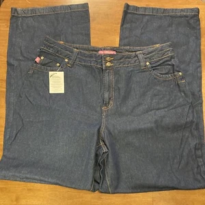 Woman Within Plus Size Tall Natural Fit Tummy Tamer Wide Leg Jeans -18 T - Picture 1 of 6