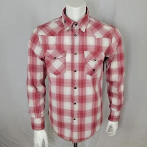 Jachs Red Plaid Long Sleeve Western Style Cotton Pearl Snap Shirt Size L - Picture 1 of 12