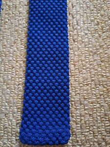 Vintage 50s 60s Royal Blue Honeycomb Knitted Tie Mod Retro Ska