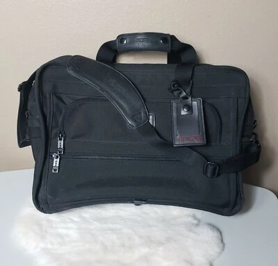 Tumi 225D3 Black Carry-on Travel Overnight Bag Case with Shoulder Strap-17x13x8" - Image 1 of 4