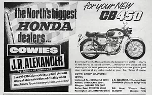 Honda CB-450 1966 bombardero negro primer año motocicleta anuncio impreso original - Imagen 1 de 1