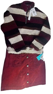 Copper Key Corduroy Skirt & Soft Sherpa Zip Top XL Girls Rust Holiday Christmas - Picture 1 of 11