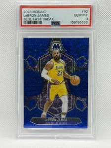 2023-24 Panini Mosaic #92 LeBron James Fast Break Blue PSA 10 #/85 - Picture 1 of 2