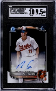 2025 Bowman Chrome NATE GEORGE 1st AUTO Rookie MINT 9.5/10!🔥  SGC POP 1 RC! 💫  - Picture 1 of 6