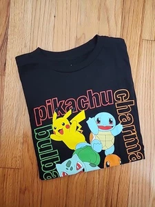 Pokémon Kids T-shirt Pikachu, Charmander, Squirtle & Bulbasaur Size Large - Picture 1 of 6