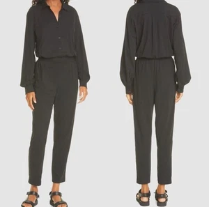 ATM Jumpsuit Sz M Black Long Sleeve Cotton Jersey Casual Travel Melillo NWT - Picture 1 of 15