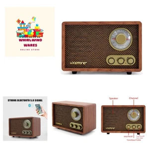 AM FM Classic Retro Radio with Bluetooth Speaker,Vintage Wood Table Radio wit... - Picture 1 of 10