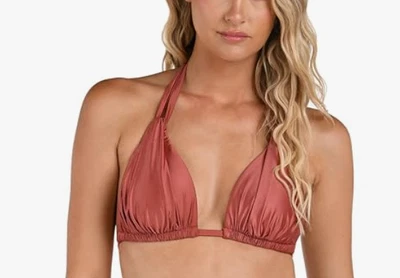 Top Triángulo Halter Diosa Tierra La Blanca Siena Brillo Talla 8 Nuevo con Etiquetas Foto 1 de 4