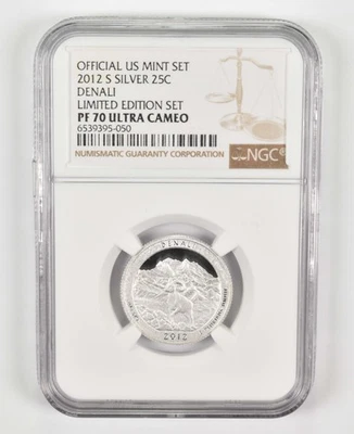 2012-S PF70 Denali Silver Quarter US Mint Limited Edition Set NGC *9232 - Image 1 of 4