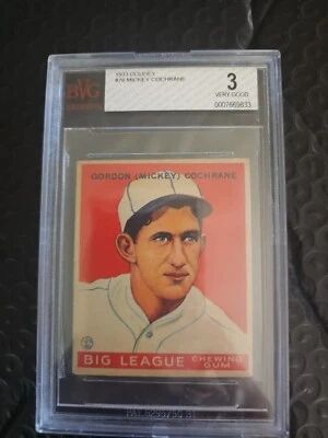 GORDON MICKEY COCHRANE HOF 1933 Goudey #76 BVG 3: Philadelphia Athletics - Image 1 of 4