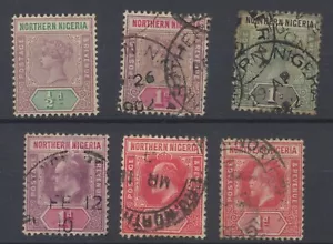 Northern Nigeria Stamps: 1900-1912 SG1;2;7;21;29;41 CV £103.5 - Picture 1 of 2