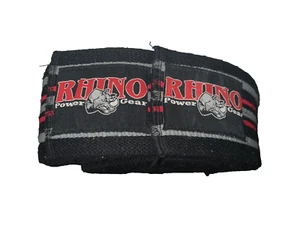 Gently Used Iron Rebel Rhino Powerlifting Knee Wraps 2.5M - Black/Gray/Red - Picture 1 of 9