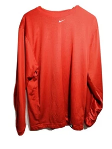 Camisa De Colección Nike Center Swoosh Para Hombres Roja Manga Larga Pesada Transpirable Talla L - Imagen 1 de 6
