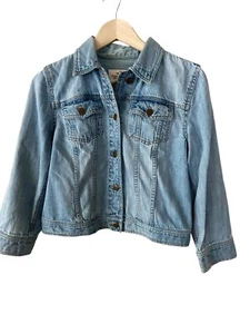 Vintage LRL Jeans Co Ralph Lauren Denim Jean Moto Chaqueta Cremallera Talla Pequeña - Imagen 1 de 8