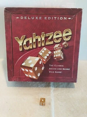 Yahtzee Deluxe Edition 1997 Replacement Gold Glitter Flecked 1-Pack Die 1-Dice - Image 1 of 4