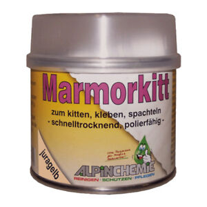 Marmorkitt zur Reparatur von Naturstein, Marmor, Granit, juragelb, 250 Gramm