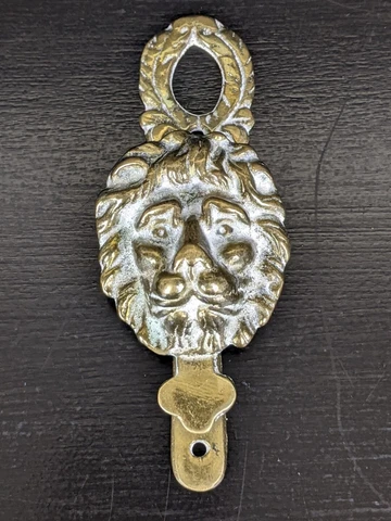 Vintage Brass Metal Lions Head Door Knocker Cover
