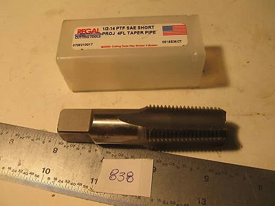 1 pc 1/2-14 PTF 4F Regal Taper Pipe Tap SAE Short Proj 0518S36CT New (838) - Image 1 of 3
