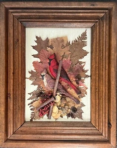 Rustic 3D Cardinal Nature Wall Art – Handmade Shadow Box 20"x16" - Picture 1 of 8