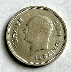 TURKEY SILVER 1 LIRA 1939 - Picture 1 of 2